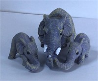 New Mama & 2 Baby Elephant Statue
