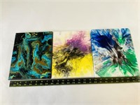 3pcs small abstract paintings