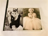 2pcs Marylin Monroe & Audrey Hepburn canvas prints