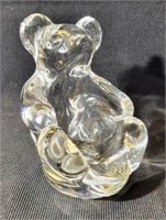 Art Vannes France Crystal Bear Figurine