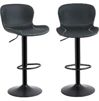 Youhauchair, Bar Stools, Set of 2, PU Leather Coun