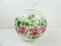 Vintage Hand Painted Milk Glass Fish Bowl Vase