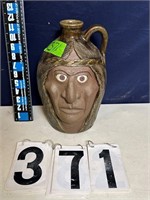 Indian Face 1991 Stoneware Whiskey jug