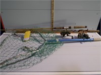 2 Fishing poles and a net