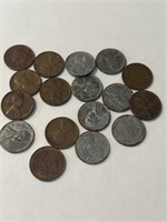 Indian Head, Steel, Wheat Pennies