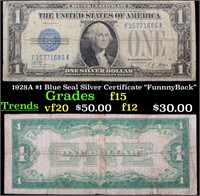 1928A $1 Blue Seal Silver Certificate "FunnnyBack"