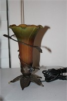 Metal and plastic lamp, 8" tall