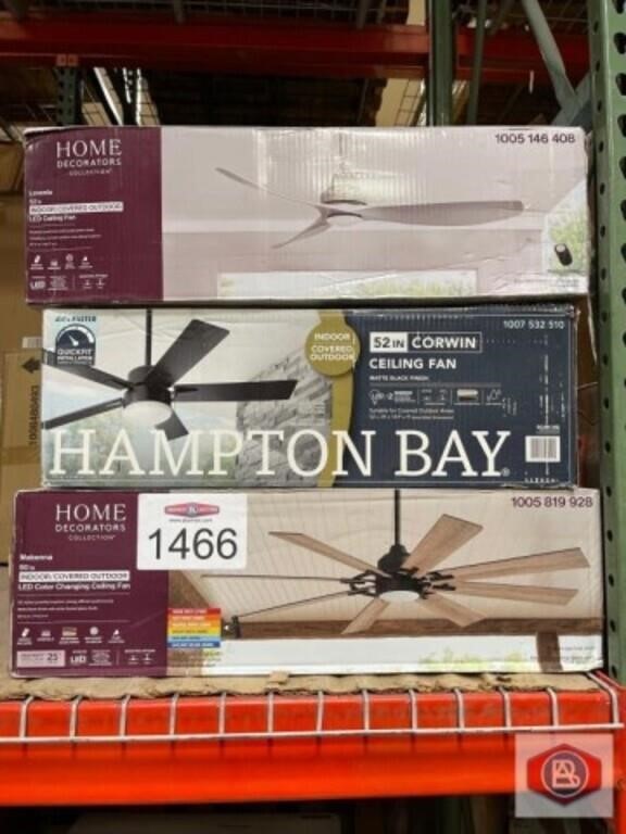 3 pcs; mix ceiling fans