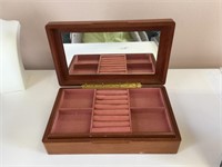 WOOD JEWELRY BOX WITH LIFT OUT ORGANIZER