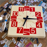 Vintage 1980s Coca Cola Plastic Clock Advertising