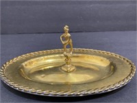 Vintage English brass miniature tray with