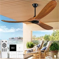 Eliora Ceiling Fan without Light, 60 Inch Wood Ce