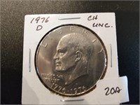 1976 D Uncirculated Eisenhower Silver Dollar