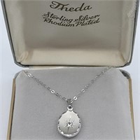 THEDA STERLING SILVER NECKLACE W PENDANT
