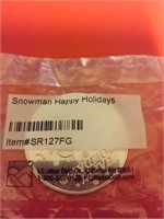 Snowman Happy Holidays silver round