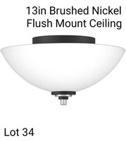 13in Brushed Nickel Flush Mount Ceiling Light