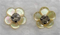 14K Diamond w/ Mother or Pearl 2 in 1 Earrings JC