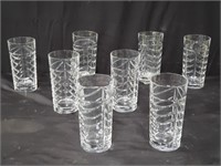 Set of 8 Tiffany & Co. glasses, 5 1/2" h. x 3"