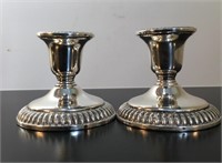 PAIR STERLING SILVER CANDLEHOLDERS