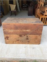 Antique Wood Crate / Chest with Top 39.5W x