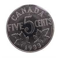 Canada 1933 Five Cents MS60 ICCS