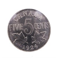 Canada 1924 Five Cents MS 63 ICCS