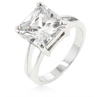 Princess Cut 5.00ct White Sapphire Solitaire Ring