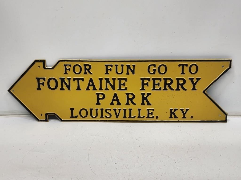 Rare NOS Fontaine Ferry Park Arrow Sign