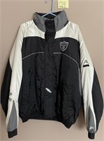 26 - MEN'S RAIDERS  PRO PLAYER JACKET SIZE L (P58)