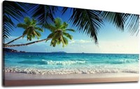 Canvas Wall Art Beach Waves 28x58