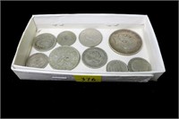 Lot of foreign silver coins, 9 pcs.