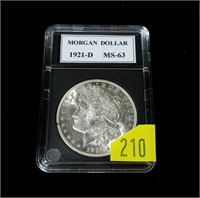 1921-D Morgan dollar, MS-63