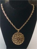 Trifari Large Pendant Necklace 20"L