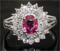 GIA Platinum 1.67 ct Ruby & Diamond Ring