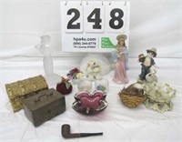 Music Box, Pipe, Figurines, Marbles, Misc. Items