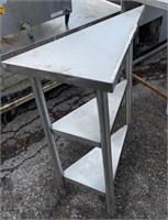 CUSTOM CORNER TABLE ALL STAINLESS STEEL TRIANGLE