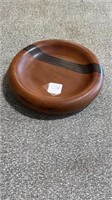 Fletcher Cox Inlaid Wood Free Form Shallow Bowl
