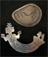 (2) Hopi Sterling Brooches