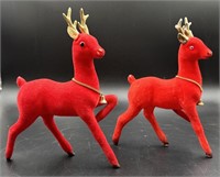 Vintage Flocked Reindeer (2)