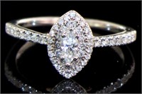 14kt Gold Marquise Cut 1/2 ct Diamond Ring