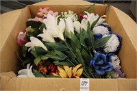 BOX OF FAUX FLOWERS