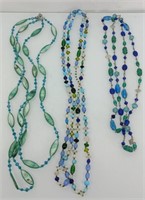 3 glass bead necklaces like new