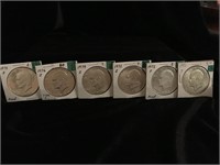 (6) Proof Uncircluated Ike Silver Dollars