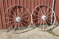 2 ANTIQUE STEEL WHEELS