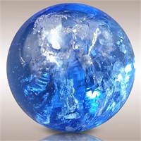Handmade .6" Clear Blue Marble Infused With Mica