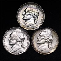 1945 - PDS Mint Mark BU Jefferson Nickel Set