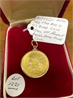1911 $10. INDAIN HEAD GOLD COIN PENDANT