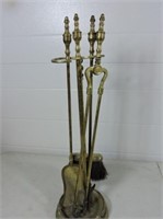 Brass fire place set with stand