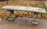 Squirrel Garden Concrete Bench