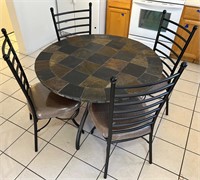 Ashley Round Tile Top Table W/ Four Chairs